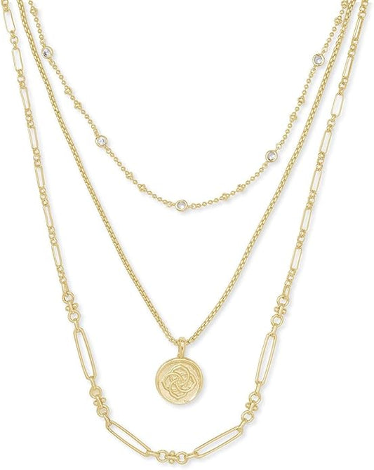 Kendra Scott Medallion Triple Strand Necklace